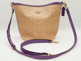 Coach City Tan Signature Coated Canvas Iris Purple Large Bucket Bag Do0126lozde