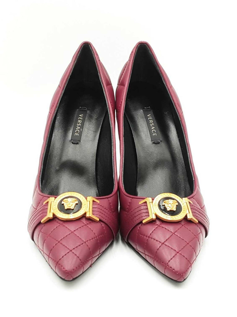 Versace Medusa Tribute Quilted Nappa Leather Pumps Size Eu 39 Fw0225lxzdu