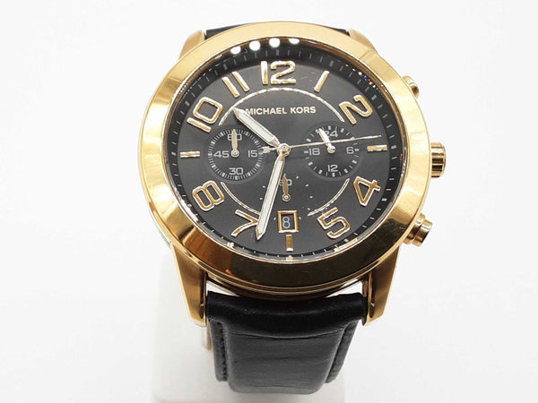 Michael Kors Mk8287 45 Chronograph Black Dial Goldtone Quartz Watch Do0925lrde