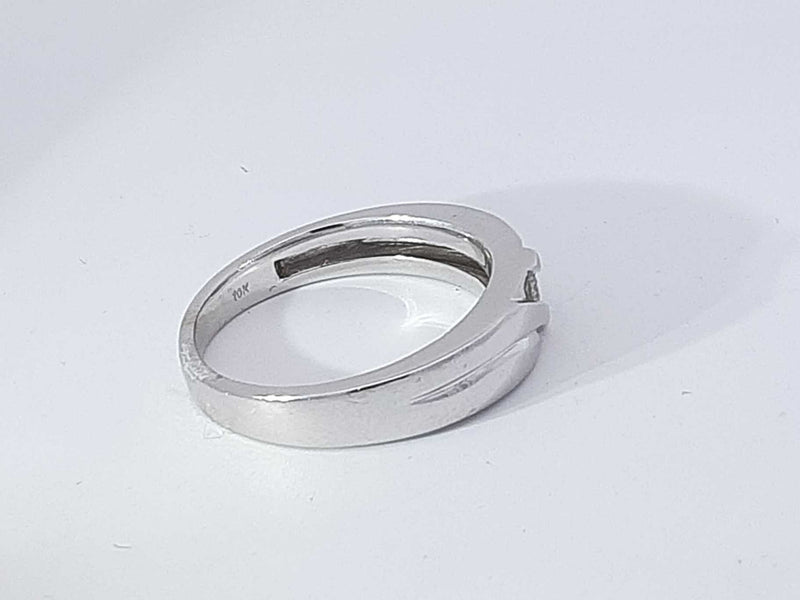 0.09 Cttw 10k White Gold 3.8 Grams Wedding Band Size 10 Aa0725lrzsa