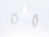 0.56 Cttw Diamond & 18k White Gold Latch-back Hoop Earrings 4.4 Gram Fw0925wzxdu
