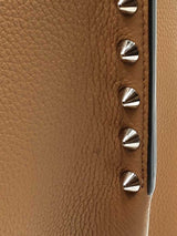 Christian Louboutin Cabarock Spiked Large Tote Bag In Taupe Leather Fw1125wordu