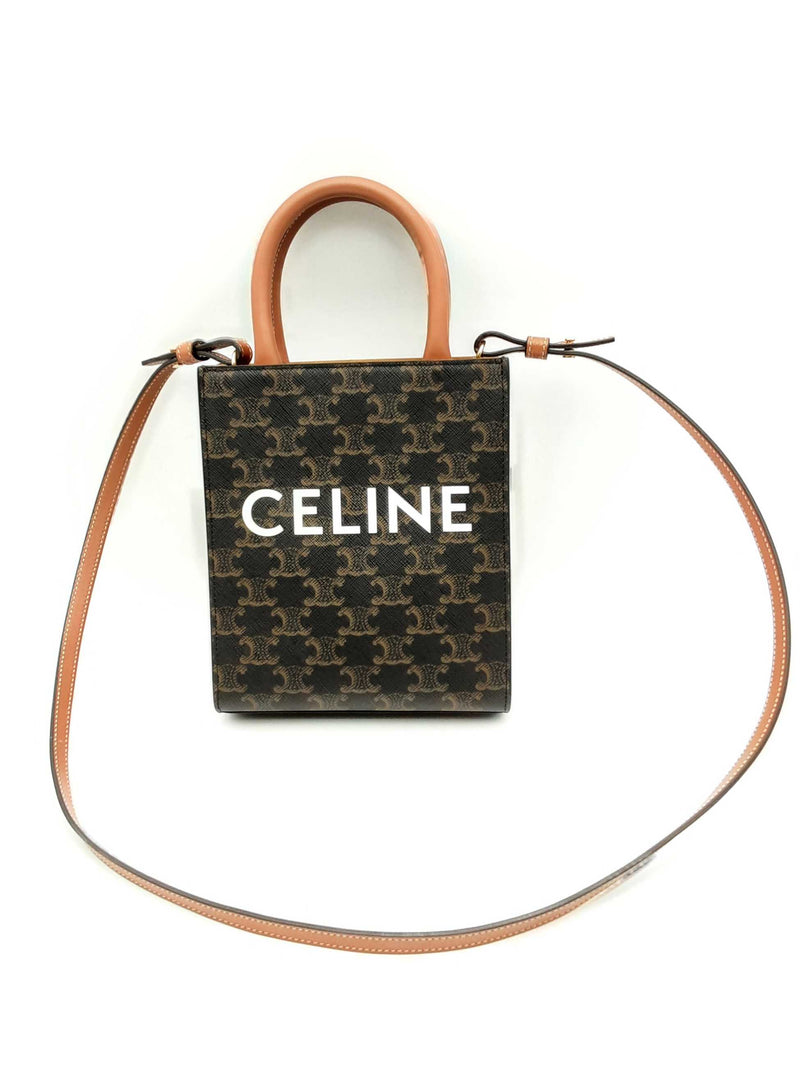 Celine Vertical Cabas Tote Bag In Triomphe Canvas Eb0924rxzsa