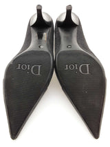 Christian Dior Black Logo Canvas Leather Heels Size Eu 40 Do0525lrxde
