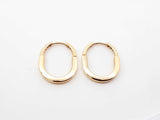 18k Yellow Gold Oval Hinged Hoop Earrings 3.1 Grams Fw0726ooxdu