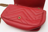 Gucci Super Mini Marmont Bag In Hibiscus Red Matelassé Leather Fw0526oordu