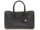 Michael Kors Scarlett Black Pebbled Leather East West Satchel Bag Do0626lxzde