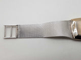 Omega 29 14k White Gold Diamond Dial Mesh Band Quartz Watch Do0725oxzxde