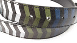 Fendi Reversible Multicolor & Black Leather Belt With Ff Buckle Fw1024rxdu