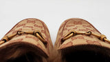 Gucci Princetown Horsebit Slippers In Beige & Brick Gg Canvas Size 7 Fw1225oizdu