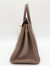 Hermes Birkin 25 Gris Asphalte Gray Togo Gold Hardware Handbag Do0925lerxzde