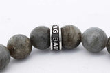 King Baby Labradorite Bead Bracelet With Mb Cross 925 Sterling Silver 33.3 Grams Eb0726lxzsa