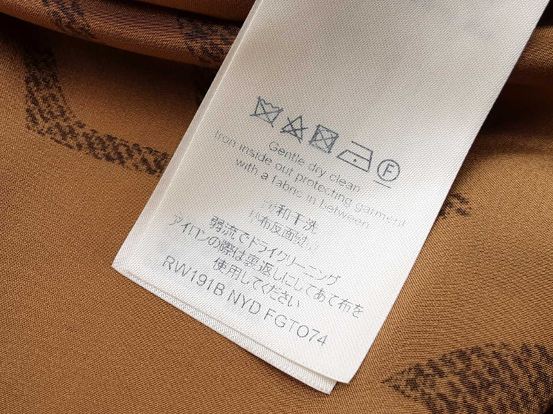 Louis Vuitton Brown Giant Reverse Monogram Silk Button Up Shirt Do0425pxzde
