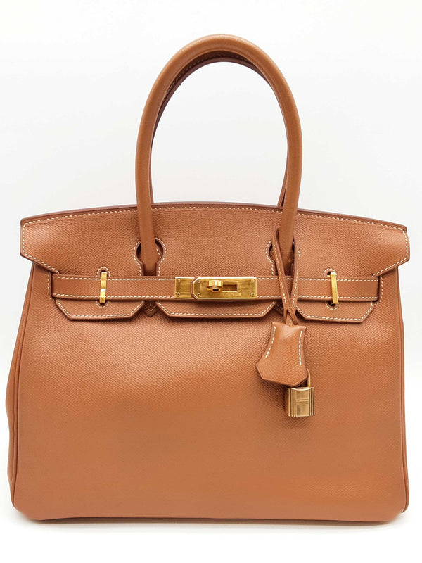 Hermes Birkin 30 Gold Brown Epsom Gold Hardware Handbag Do0725lwrxzde