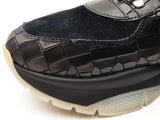 Jimmy Choo Inca Shearling Sneakers In Croc-embossed Leather Sz It 46 Fw0825loxdu