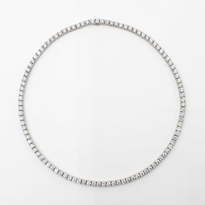 25.75 Cttw Diamond & 14k White Gold Tennis Necklace 4.3g  19 Inch Fw1124lxzxzdu