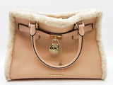 Michael Kors Hamilton Pale Pink Leather Shearling Satchel Do0926pxde