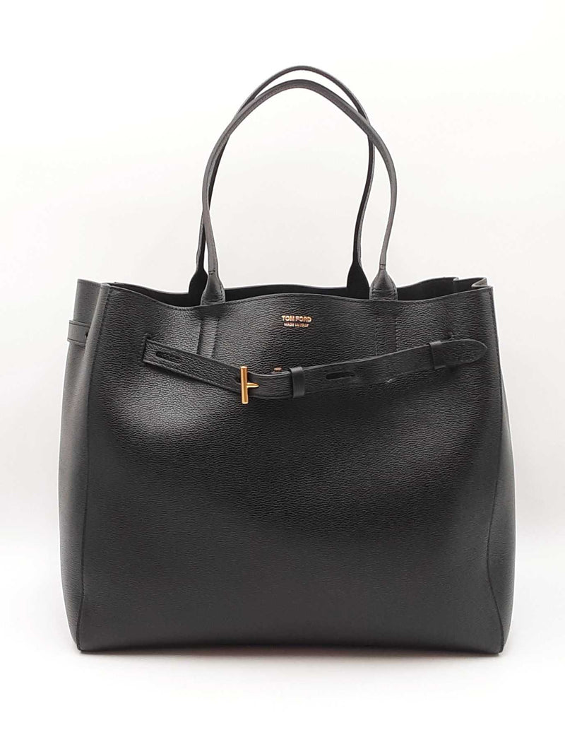 Tom Ford Audrey Black Grain Leather Tote Bag Fw0425irxdu