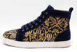 Christian Louboutin Louis Orlato Blue Velvet Sneakers Size 43.5 Eb0726lrxde