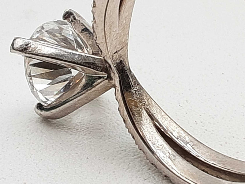 3.00 Cttw Diamond 14k White Gold 3.46g Solitaire Ring Size 6 Dolrxzxmia