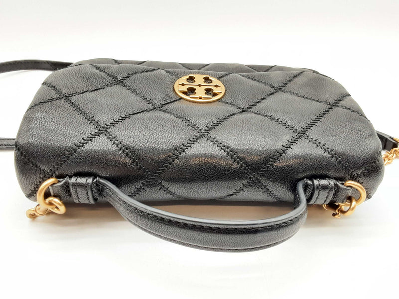 Tory Burch Willa Black Quilted Leather Crossbody Bag Do1224cxde