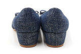 Salvatore Ferragamo Denim Print Vara Pumps Size 5.5 Eb1125ixdu