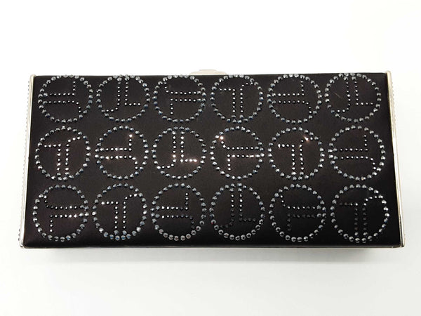 Judith Leiber Black Satin Swarovski Jl Monogram Case Crossbody Bag Do0825oxzde