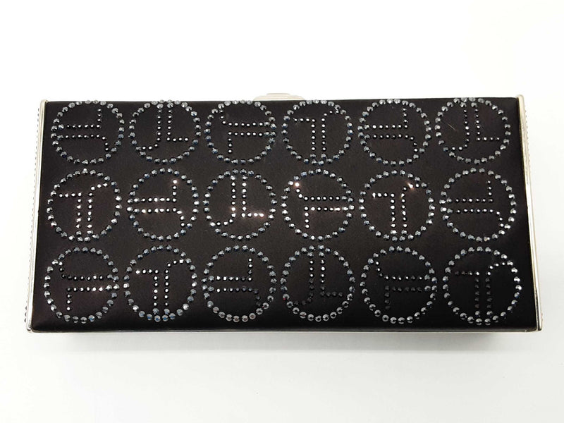 Judith Leiber Black Satin Swarovski Jl Monogram Case Crossbody Bag Do0825oxzde