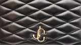 Jimmy Choo Farone Wallet With Chain In Quilted Black Nappa Leather Fw0626ocrdu