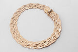 14k Yellow Gold Multistrand Woven Herringbone Bracelet 10.2g 7 Inch Eb0726rwrsa