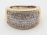 Natural Diamonds 18k Yellow Gold 14k White Gold 11.7g Ring Size 7.75 Do0726srxde