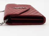 Yves Saint Laurent Cassandre Envelope Chain Wallet Red Aa0726izxsa