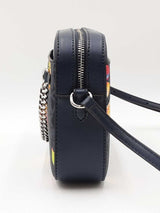 Michael Kors Jet Set Large Navy Logo Crossbody In Fruit Print Canvas Fw0826pzdu