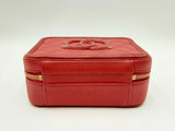 Chanel Filigree Vanity Case In Red Quilted Caviar Leather Fw0125owxzdu