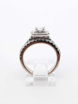 1.58 Cttw Diamond & 14k White Gold Bridal Set 6.4 Grams Size 5.5 Fw1224loxzdu
