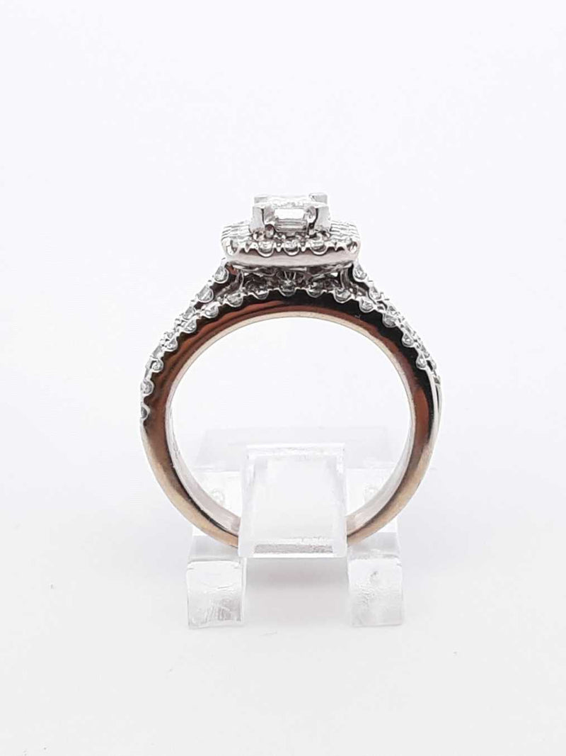 1.58 Cttw Diamond & 14k White Gold Bridal Set 6.4 Grams Size 5.5 Fw1224loxzdu