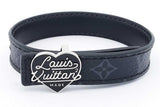 Louis Vuitton X Nigo Heart Monogram & Leather Reversible Bracelet Eb0426lorsa