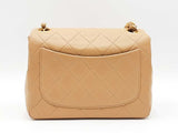 Chanel Classic Mini Square Flap Bag In Tan Diamond-quilted Leather Fw1225lxzxdu