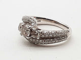 1.30 Cttw Natural Diamonds 14k White Gold 5.0g Ring Size 6.75 Do0426cxzde