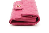 Chanel Fuchsia Quilted Caviar Flap Card Holder Eb1225wxzde