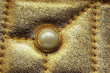 Gucci Gold Metallic Leather Mini Pearly Gg Marmont Shoulder Bag Eb0226wxzsa