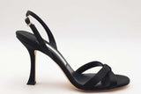 Jimmy Choo Elsy Black Satin Heels Size 38 Eb0326lrxsa