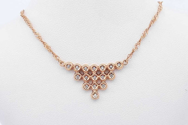 0.16ctw Diamond Necklace In 18k Yellow Gold 4.2 Grams 15 Inch Eb0425wxzsa
