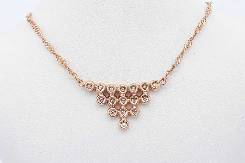 0.16ctw Diamond Necklace In 18k Yellow Gold 4.2 Grams 15 Inch Eb0425wxzsa