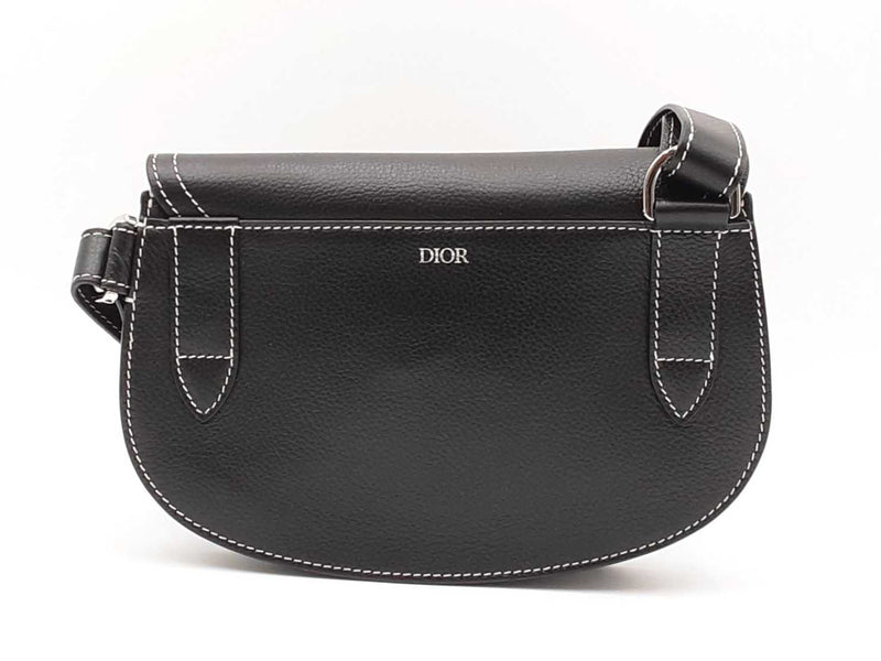Christian Dior X Kaws Black Grained Calfskin Saddle Bag Fw0525rzxdu
