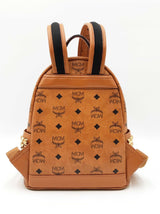 Mcm Mini Stark Side Studs Backpack In Cognac Visetos Coated Canvas Fw0126oexdu