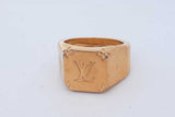 Louis Vuitton Monogram Gold Tone Signet Ring 16.3 Grams Size 10 Eb0726oxzde