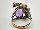 Synthetic Amethyst Diamonds 14k Two-tone Gold 8.0g Ring Size 6.75 Do0924wxzde