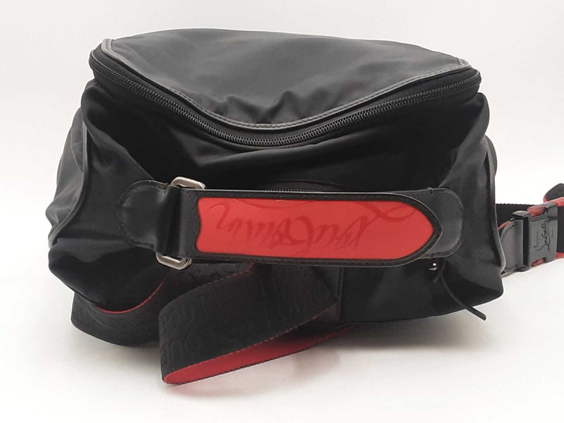 Christian Louboutin Nylon Backpack Black And Red Aa0325oxzsa
