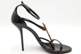 Saint Laurent Cassandra Black Leather Heels Size 39.5 Eb0626exdu